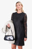 MSGM Black Lace Long Sleeve Mini Dress Size 44