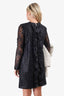 MSGM Black Lace Long Sleeve Mini Dress Size 44