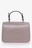 Jimmy Choo Taupe Croc Embossed JC Top Handle Bag