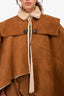 Burberry Brit Tan Suede Shearling Lined Cape Size S