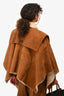 Burberry Brit Tan Suede Shearling Lined Cape Size S