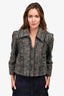 Pre-Loved Chanel™ Brown/Green Metallic Fantasy Tweed Boxy Jacket Size 36