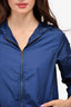 Prada Sport Blue Nylon Hooded Wind Breaker Size XS