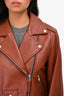 Mackage Brown Leather Motorcycle Jacket Size L