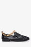 By Far Black Leather Gold Chain Loafers Size 37