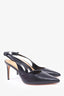 Alexandre Birman Black Leather Slingback Heels Size 39