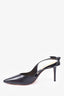 Alexandre Birman Black Leather Slingback Heels Size 39