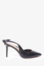 Alexandre Birman Black Leather Slingback Heels Size 39