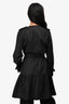 Boutique Moschino Black Ruffle Detail Belted Trench Coat Size 8