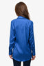 Victoria by Victoria Beckham Blue Satin Button Down Shirt Size 2