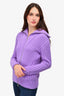 Hermès Purple Cashmere Knit Zip Oversized Sweater Size XS