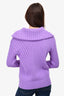 Hermès Purple Cashmere Knit Zip Oversized Sweater Size XS