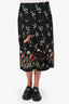 Marque Almeida Black Floral Embroidered Midi Skirt Size 12