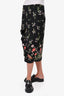 Marque Almeida Black Floral Embroidered Midi Skirt Size 12