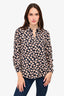 Ganni Navy/Peach Floral Button Down Shirt sz 34