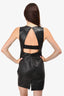 Alexander Wang Black Leather V-Neck Sleeveless Dress Size 4