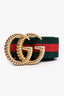 Gucci Gold Toned GG Green/Red Web Belt Size 85