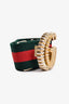 Gucci Gold Toned GG Green/Red Web Belt Size 85