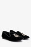 Giusseppe Zanotti Black Velvet Rhinestone Tassel Flats Size 36.5