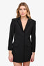 Area Black Wool Crystal Back Blazer Dress Size 4