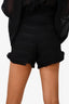 Maje Black Tulle Detailed High Waisted Shorts Size 36