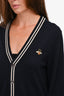 Gucci Navy Wool Striped Bee Embroidered Cardigan Size S