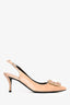 Roger Vivier Blush Satin Crystal Buckle Slingback Heels Size 35