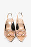 Roger Vivier Blush Satin Crystal Buckle Slingback Heels Size 35