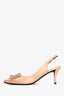 Roger Vivier Blush Satin Crystal Buckle Slingback Heels Size 35