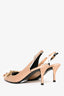 Roger Vivier Blush Satin Crystal Buckle Slingback Heels Size 35