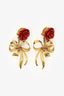 Dolce & Gabbana Gold Tone Rose Bow Earrings