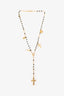 Dolce & Gabbana Gold Tone Beaded Rosary Necklace