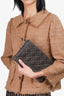 Christian Dior 2010 Brown Cannage Coated Canvas Rivage Clutch