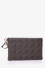 Christian Dior 2010 Brown Cannage Coated Canvas Rivage Clutch