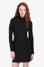 Mugler Black Mockneck Long Sleeve Dress Size 40