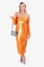 Lapointe Orange Sequin Off-the-Shoulder Gown Size 10