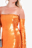 Lapointe Orange Sequin Off-the-Shoulder Gown Size 10