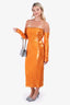 Lapointe Orange Sequin Off-the-Shoulder Gown Size 10