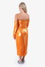 Lapointe Orange Sequin Off-the-Shoulder Gown Size 10