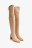 Stuart Weitzman Beige Suede Leather Highland Boots Size 5