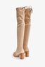 Stuart Weitzman Beige Suede Leather Highland Boots Size 5