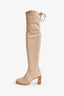 Stuart Weitzman Beige Suede Leather Highland Boots Size 5