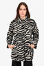 IRO Grey/Black Zebra Printed Coat Size 32