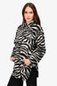 IRO Grey/Black Zebra Printed Coat Size 32