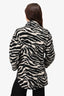 IRO Grey/Black Zebra Printed Coat Size 32