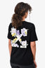 Off-White Black Beaded Floral Embellished Logo T-Shirt Size S