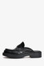 Prada Brush Leather Logo Slip-On Loafers Size 6 Mens