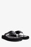 The Row Black Suede/Leather Ginza Platformed Flip Flop Size 40