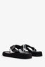 The Row Black Suede/Leather Ginza Platformed Flip Flop Size 40