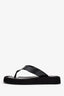 The Row Black Suede/Leather Ginza Platformed Flip Flop Size 40